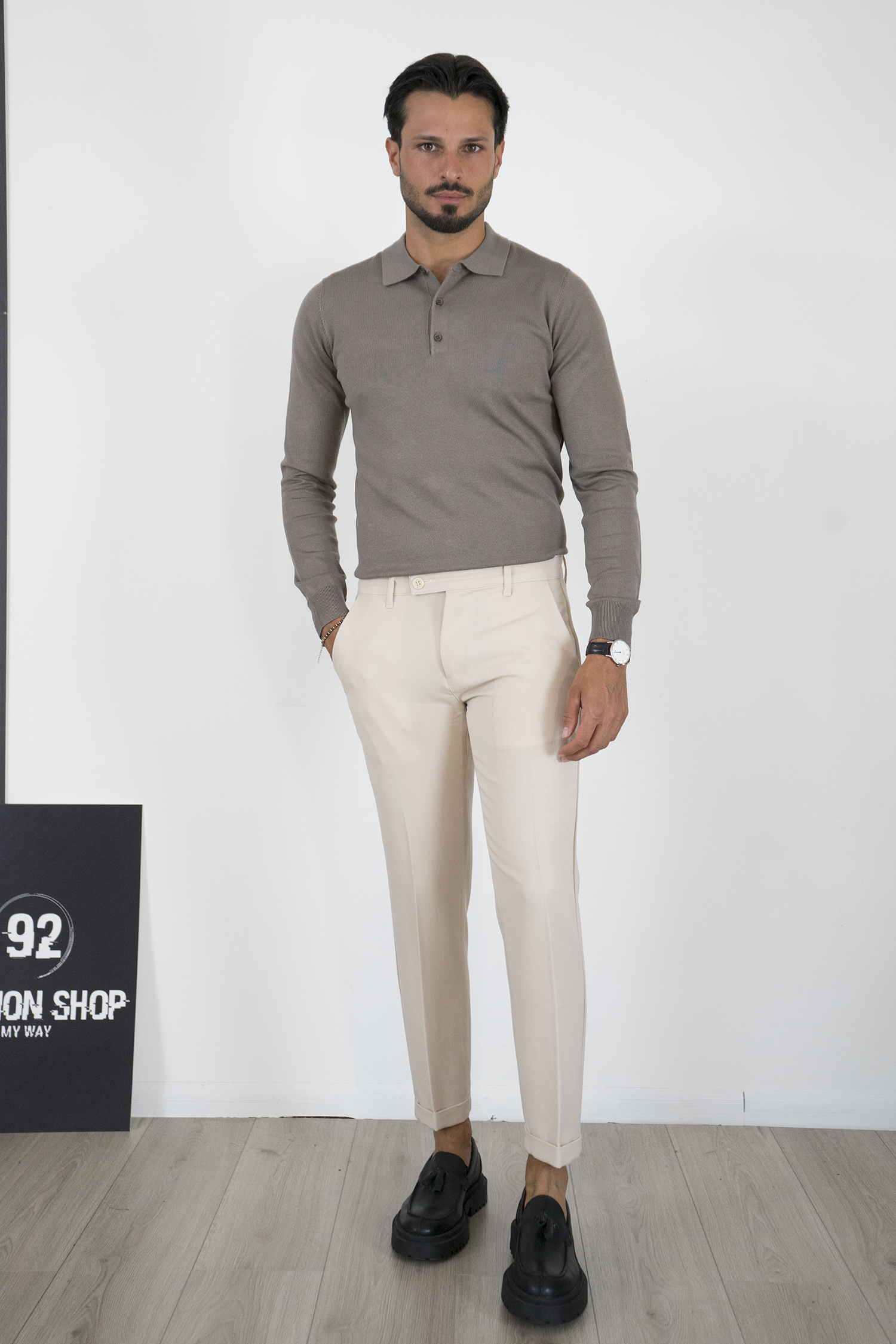 Maglioncino Polo In Filo Rasato Con Bottoni Art. MG149