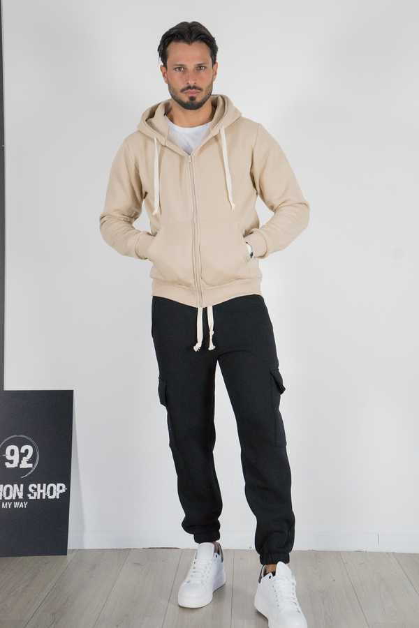 Completo Tuta Uomo con Felpa Zip e Pantalone Cargo Art. Tt110