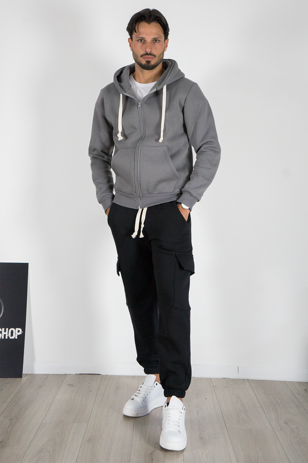 Completo Tuta Uomo con Felpa Zip e Pantalone Cargo Art. Tt110