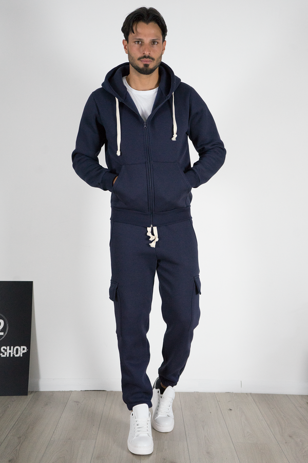 Completo Tuta Uomo con Felpa Zip e Pantalone Cargo Art. Tt110