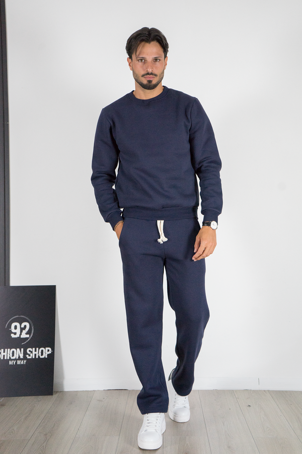 Tuta Uomo Basic Pantalone Ampio e Felpa Girocollo Art. TT111