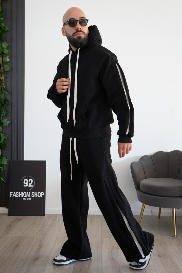 Completo Tuta Uomo Oversize con Bande Laterali Bianche Art. TT112