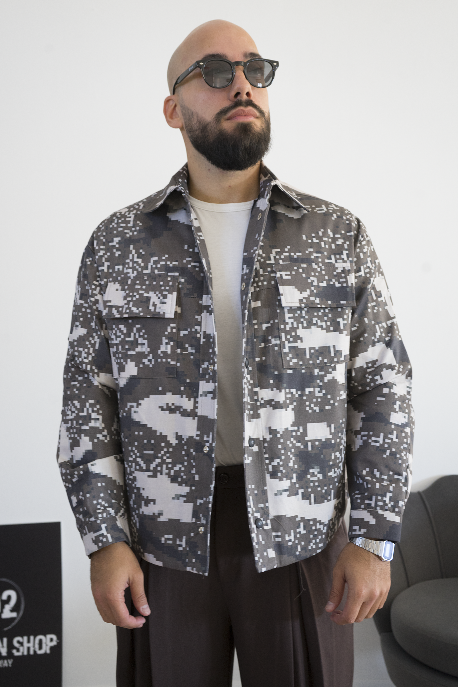 Giacca Camicia Overshirt Uomo Camouflage Digitale Art. Gb195