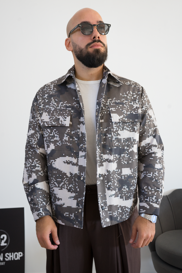 Giacca Camicia Overshirt Uomo Camouflage Digitale Art. Gb195