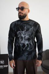 Maglioncino Uomo Stampa Cavaliere Art. Mg178