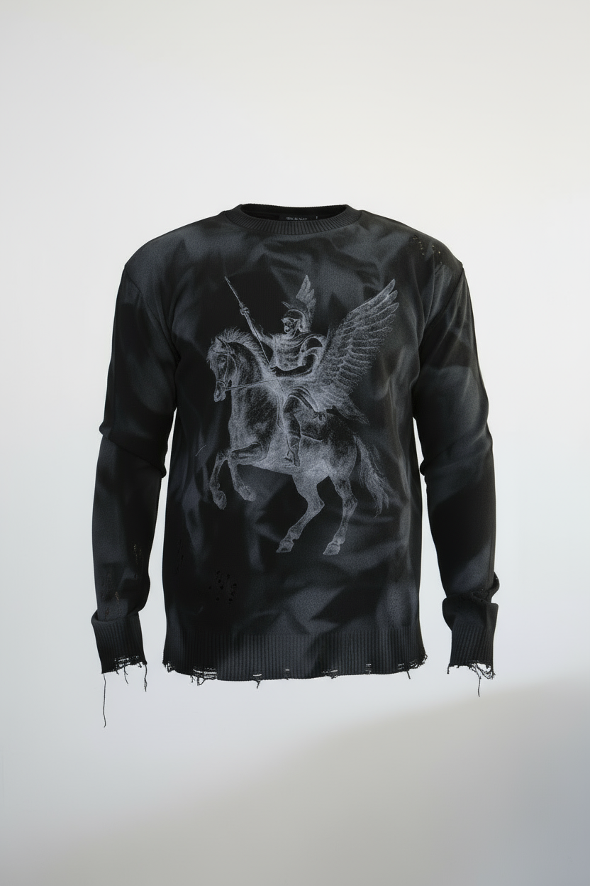 Maglioncino Uomo Stampa Cavaliere Art. Mg178