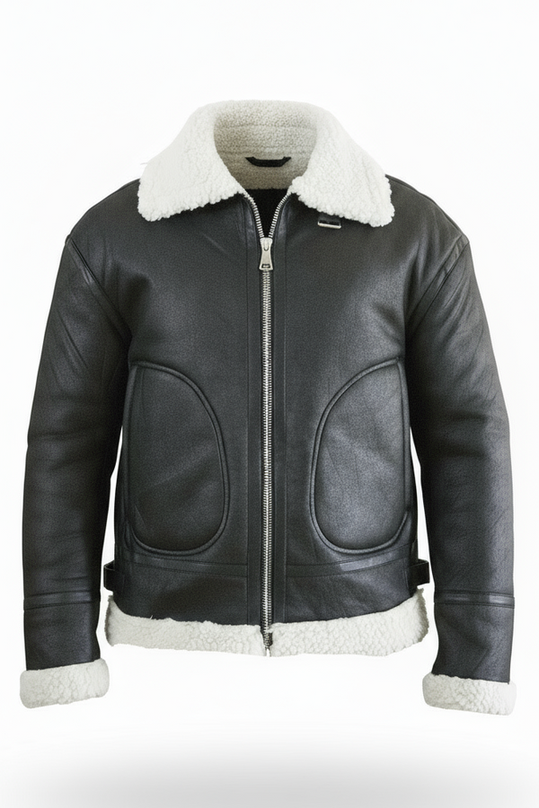 Giubbotto Uomo Shearling Effetto Scamosciato Interno in Pelliccia Art. Gb200