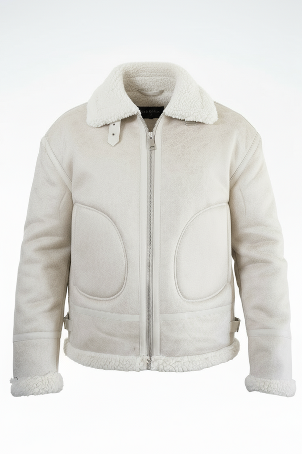 Giubbotto Uomo Shearling Effetto Scamosciato Interno in Pelliccia Art. Gb200
