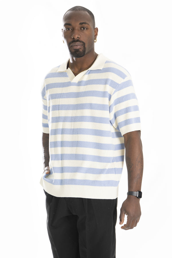 Men's Polo Shirt In Two-Tone Ribbed Knit Art. Ts202