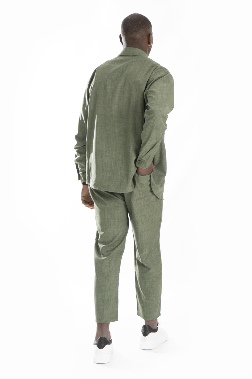 Coordinato Uomo Melangiato Con Camicia e Pantalone Jogger Art. Cd42