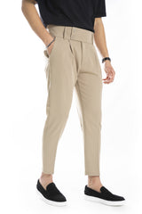 Pantalone Vita Alta Doppio Bottone Con Pinces Tasca America Art. Pt64