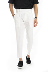 Pantalone Vita Alta Doppio Bottone Con Pinces Tasca America Art. Pt64