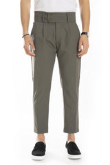 Pantalone Vita Alta Doppio Bottone Con Pinces Tasca America Art. Pt64