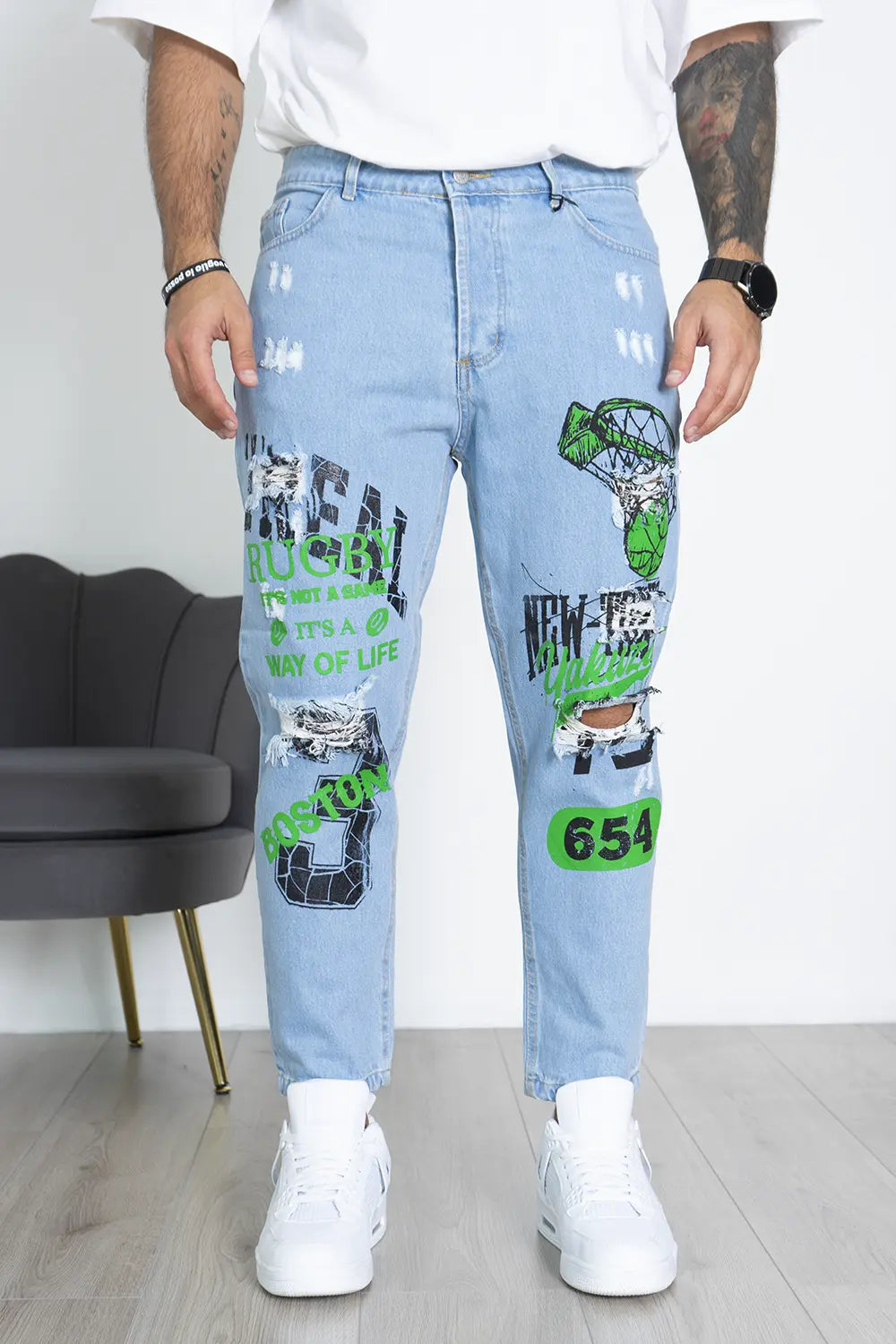 Jeans Uomo Con Stampa Art. JS485