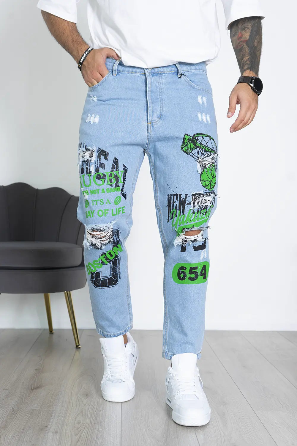 Jeans Uomo Con Stampa Art. JS485