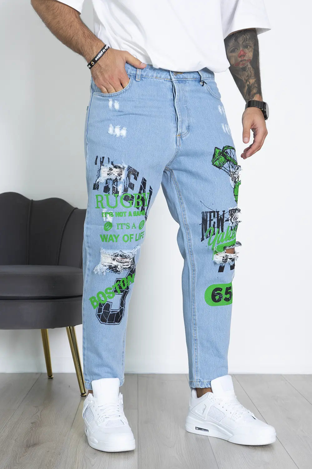 Jeans Uomo Con Stampa Art. JS485