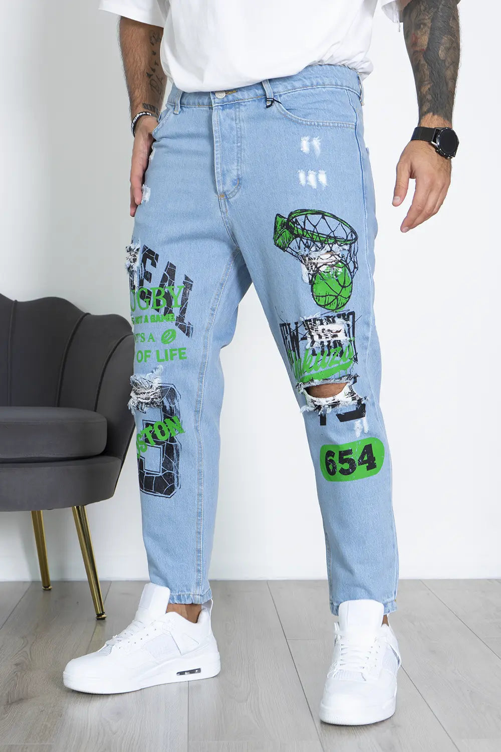 Jeans Uomo Con Stampa Art. JS485