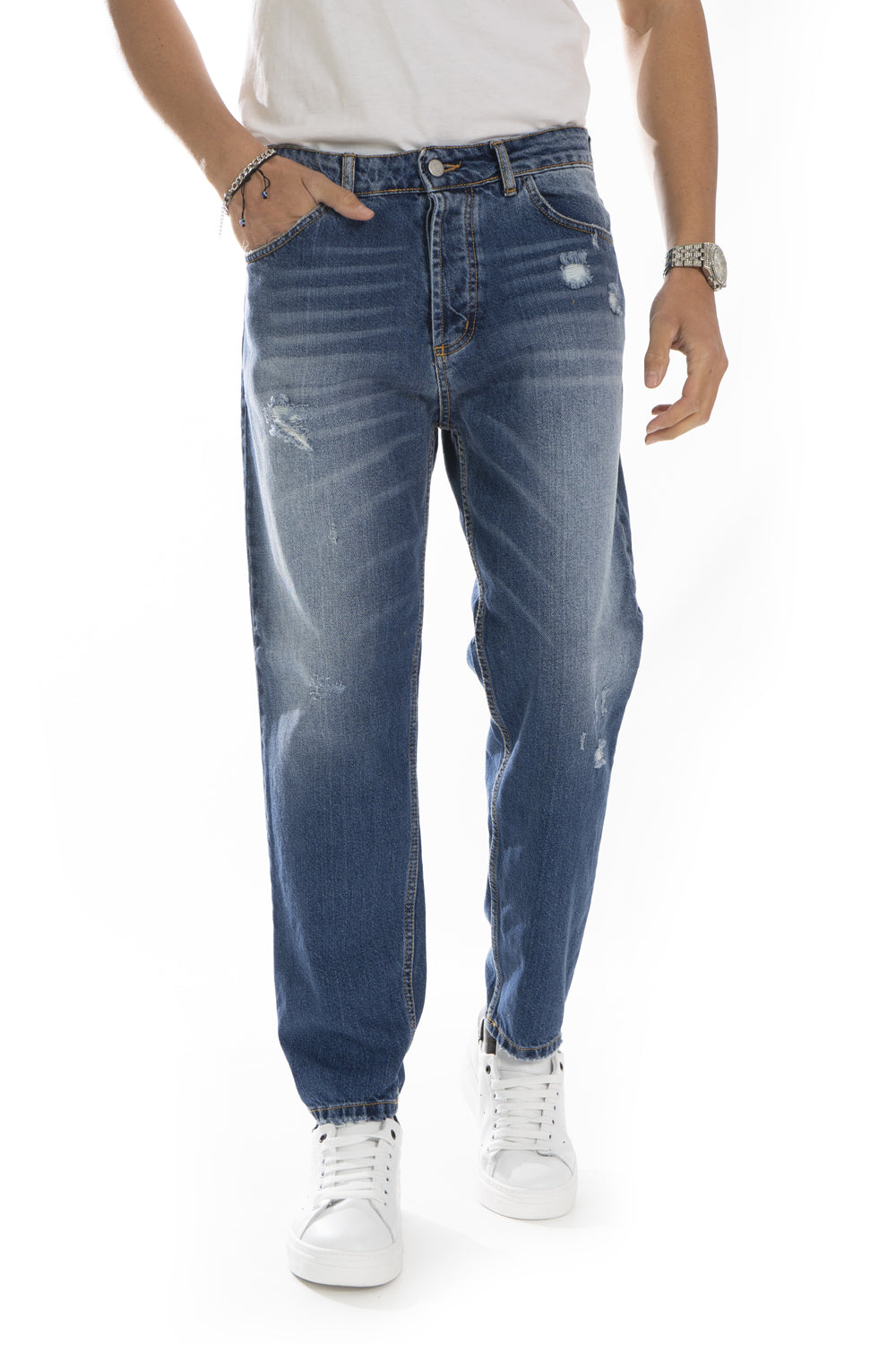 Jeans Uomo Con sfumature Fondo Ampio Art. JS450