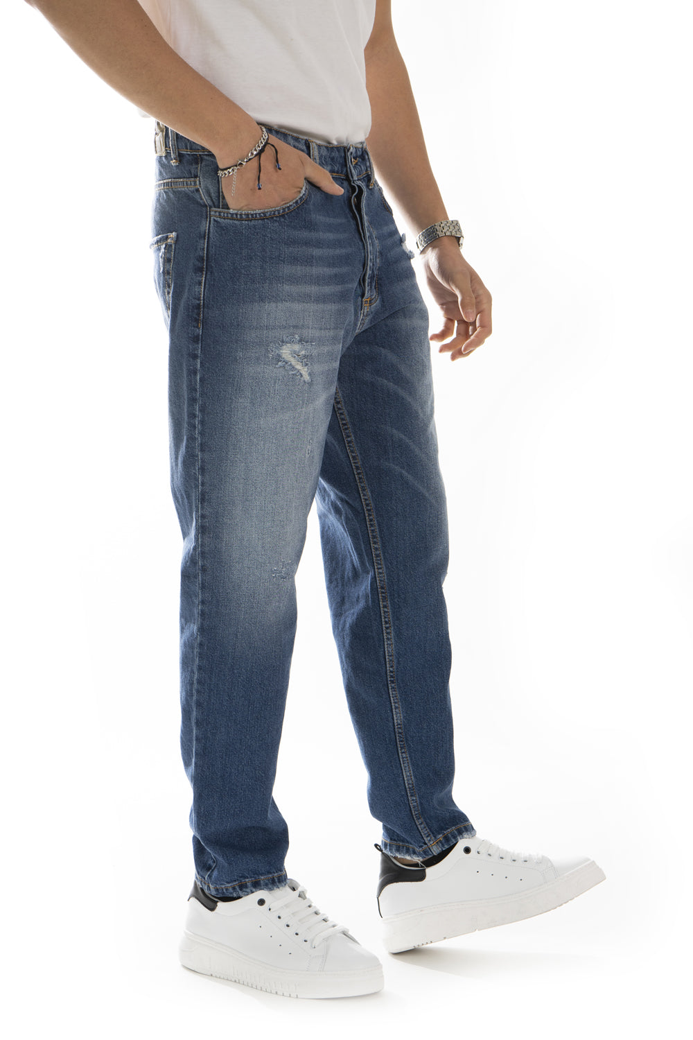 Jeans Uomo Con sfumature Fondo Ampio Art. JS450