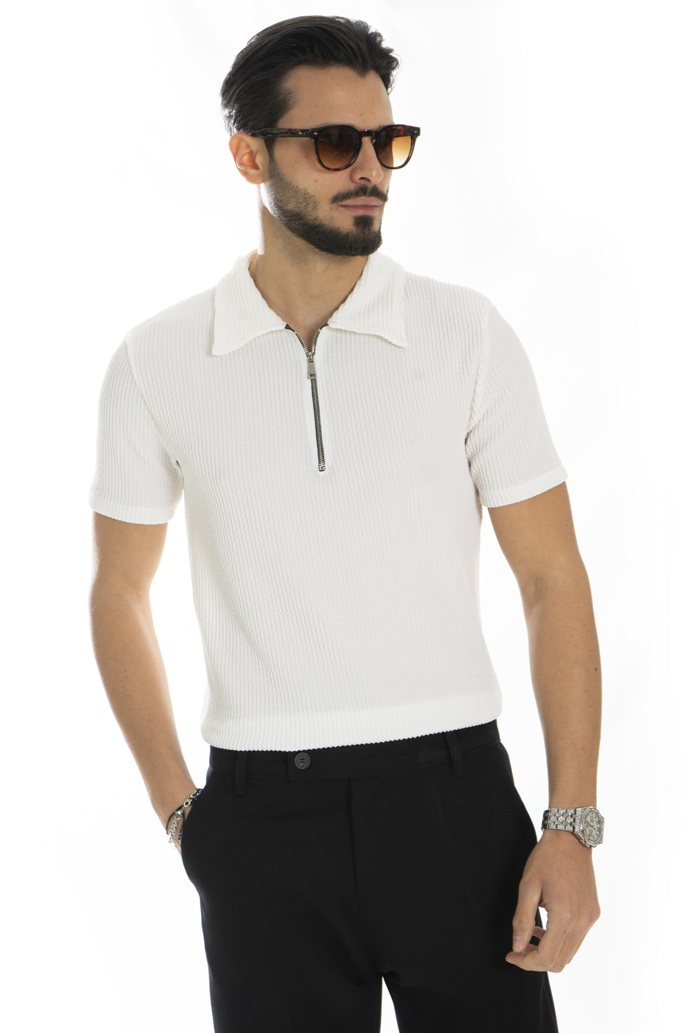 Polo Uomo Con Zip Art. Ts213