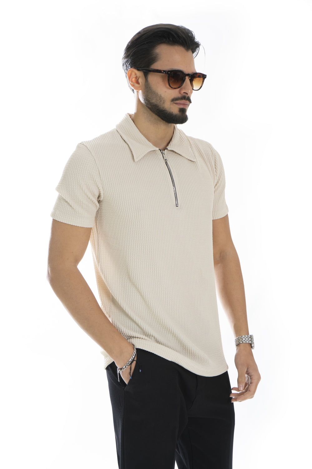 Polo Uomo Con Zip Art. Ts213