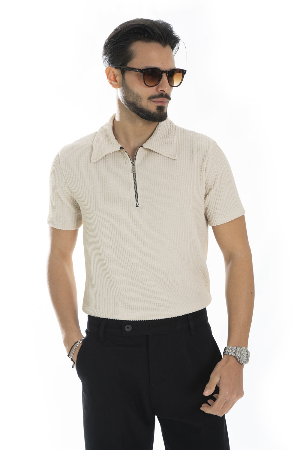 Polo Uomo Con Zip Art. Ts213