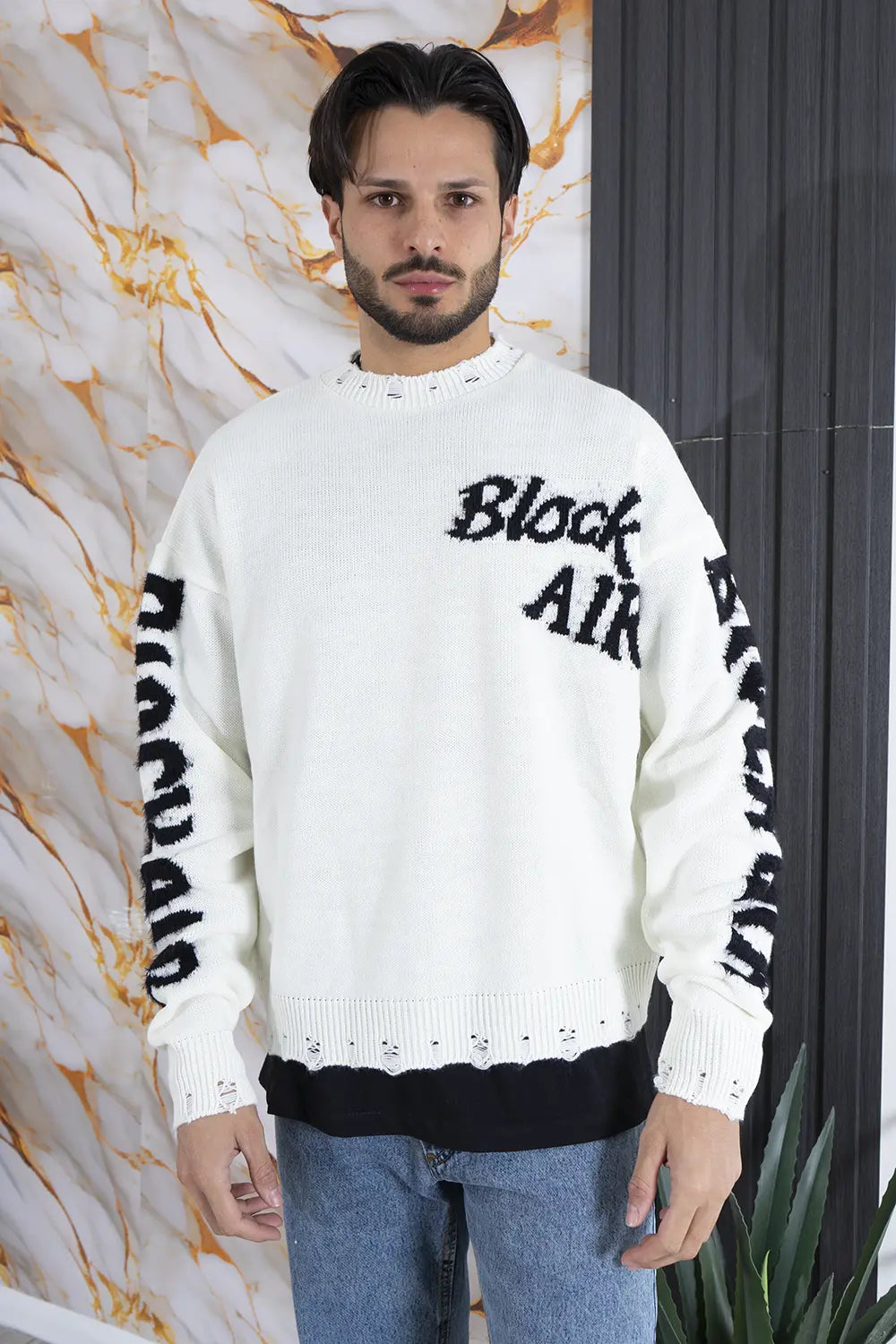 Maglione Cropped Con Rotture 'Black Air' Art. MG160