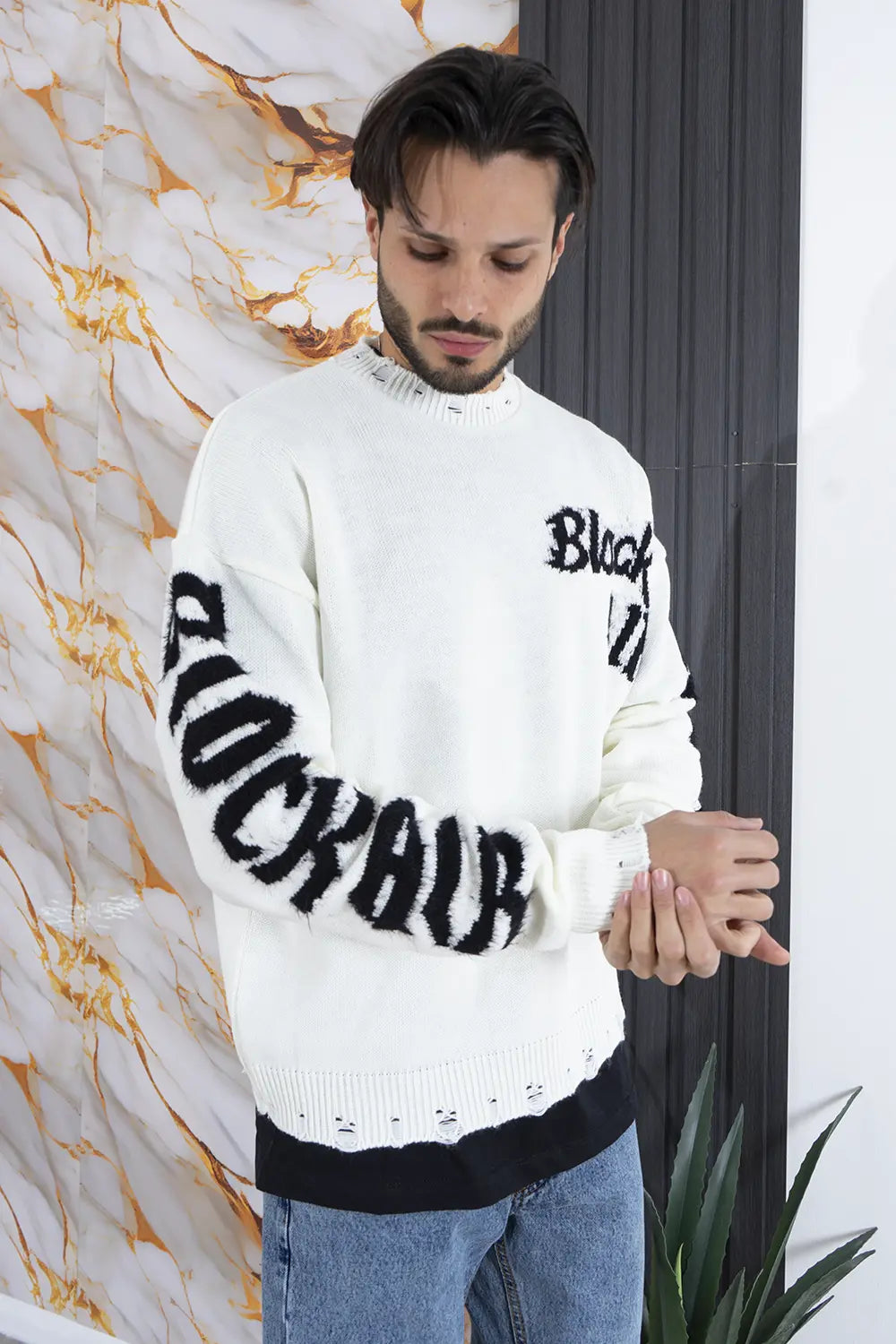 Maglione Cropped Con Rotture 'Black Air' Art. MG160