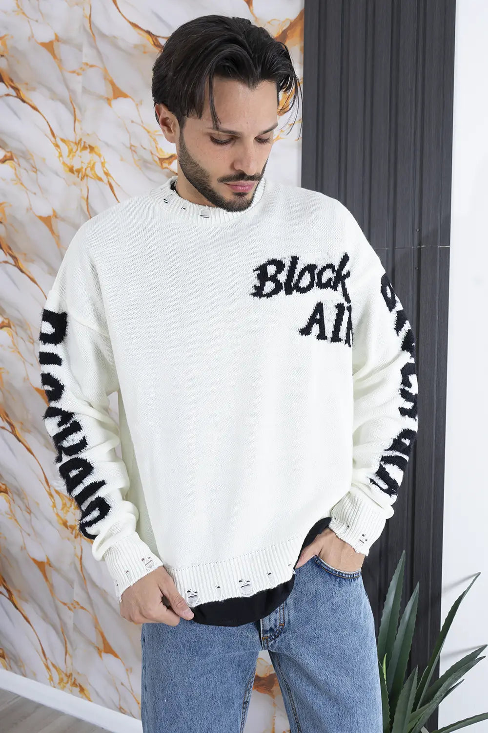 Maglione Cropped Con Rotture 'Black Air' Art. MG160