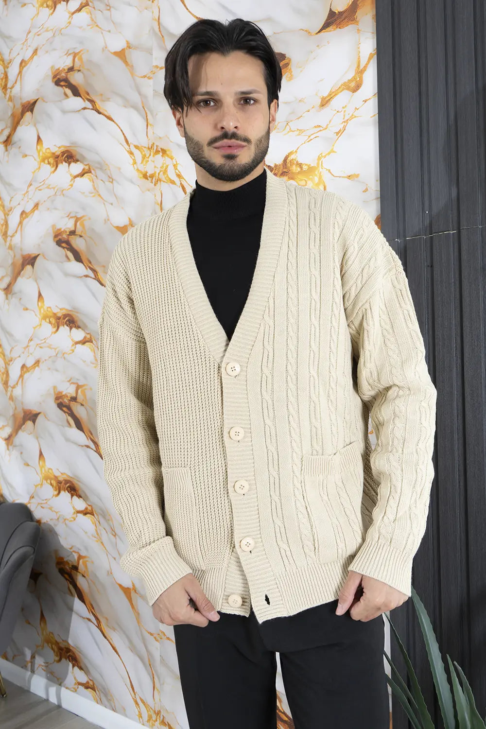 Cardigan Maglione Uomo Con Bottoni Fantasia Art. Mg126