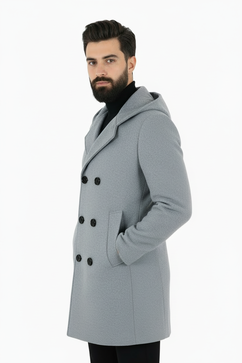 Cappotto Doppio Petto Con CappuccioArt. Cp37