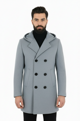 Cappotto Doppio Petto Con Cappuccio Art. Cp37