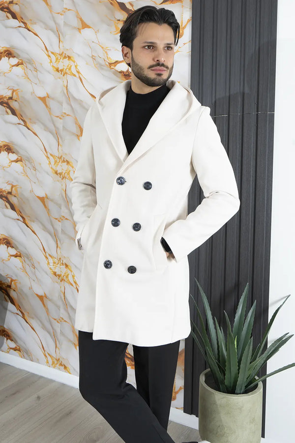 Double Breasted Coat With Hood Art. Cp37