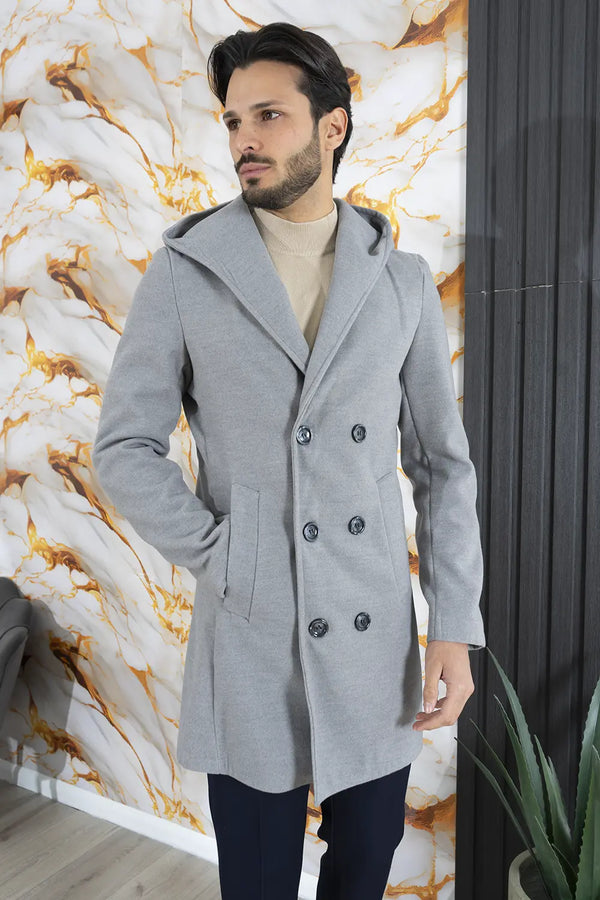 Double Breasted Coat With Hood Art. Cp37
