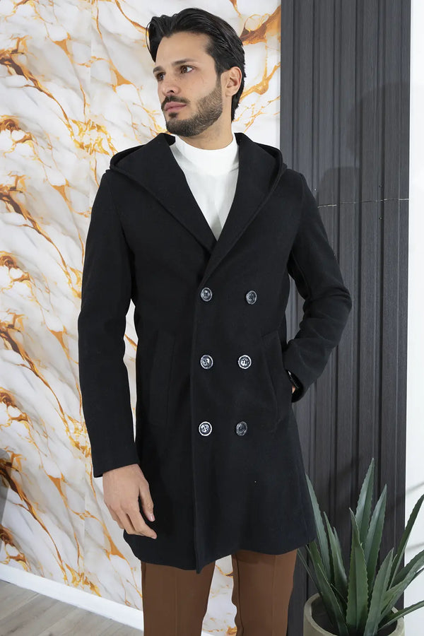 Double Breasted Coat With Hood Art. Cp37