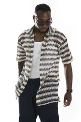 Camicia in Maglia all'Uncinetto Fantasia Traforata Art. Cm192