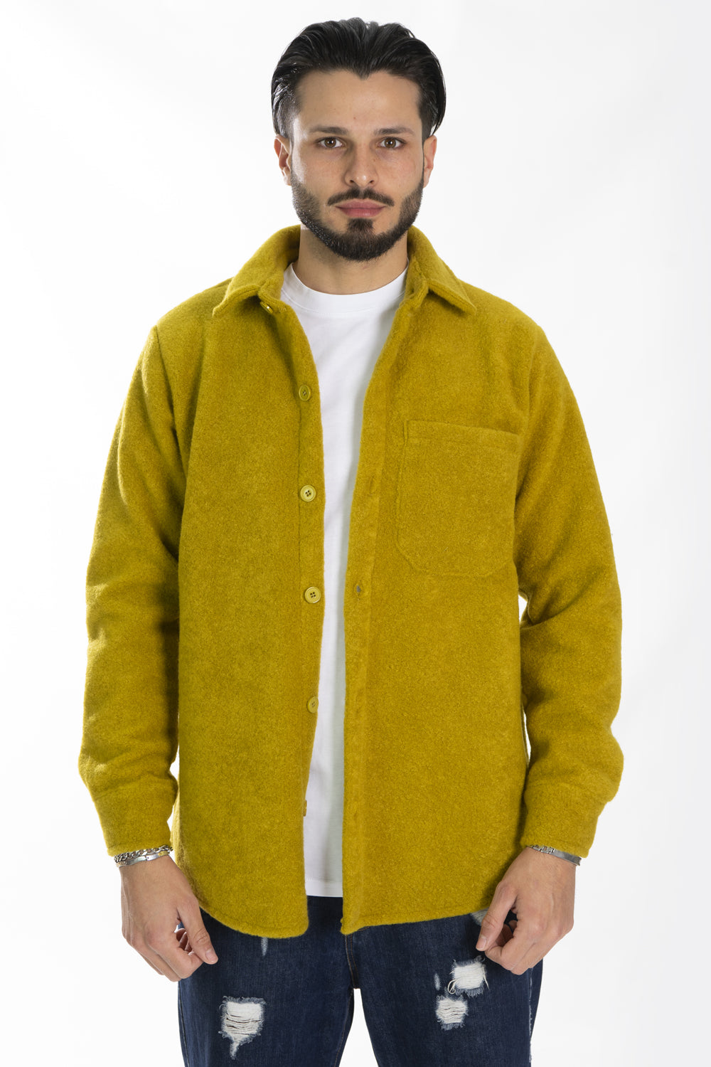 Giacca Camicia In Pile montone sintetico e taschino Art. Gb129