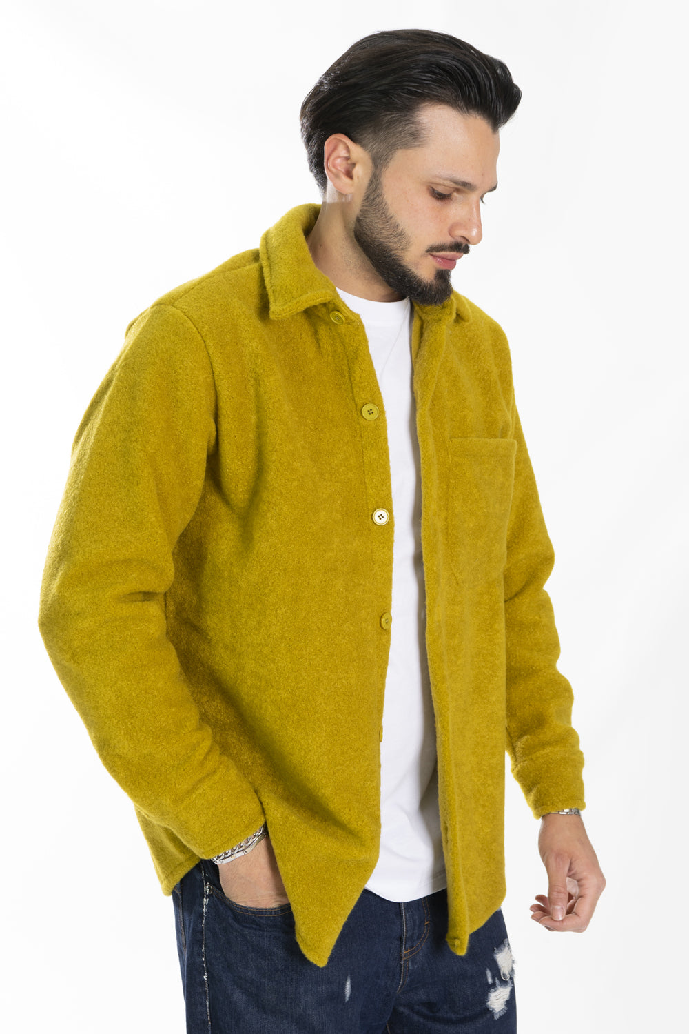 Giacca Camicia In Pile montone sintetico e taschino Art. Gb129