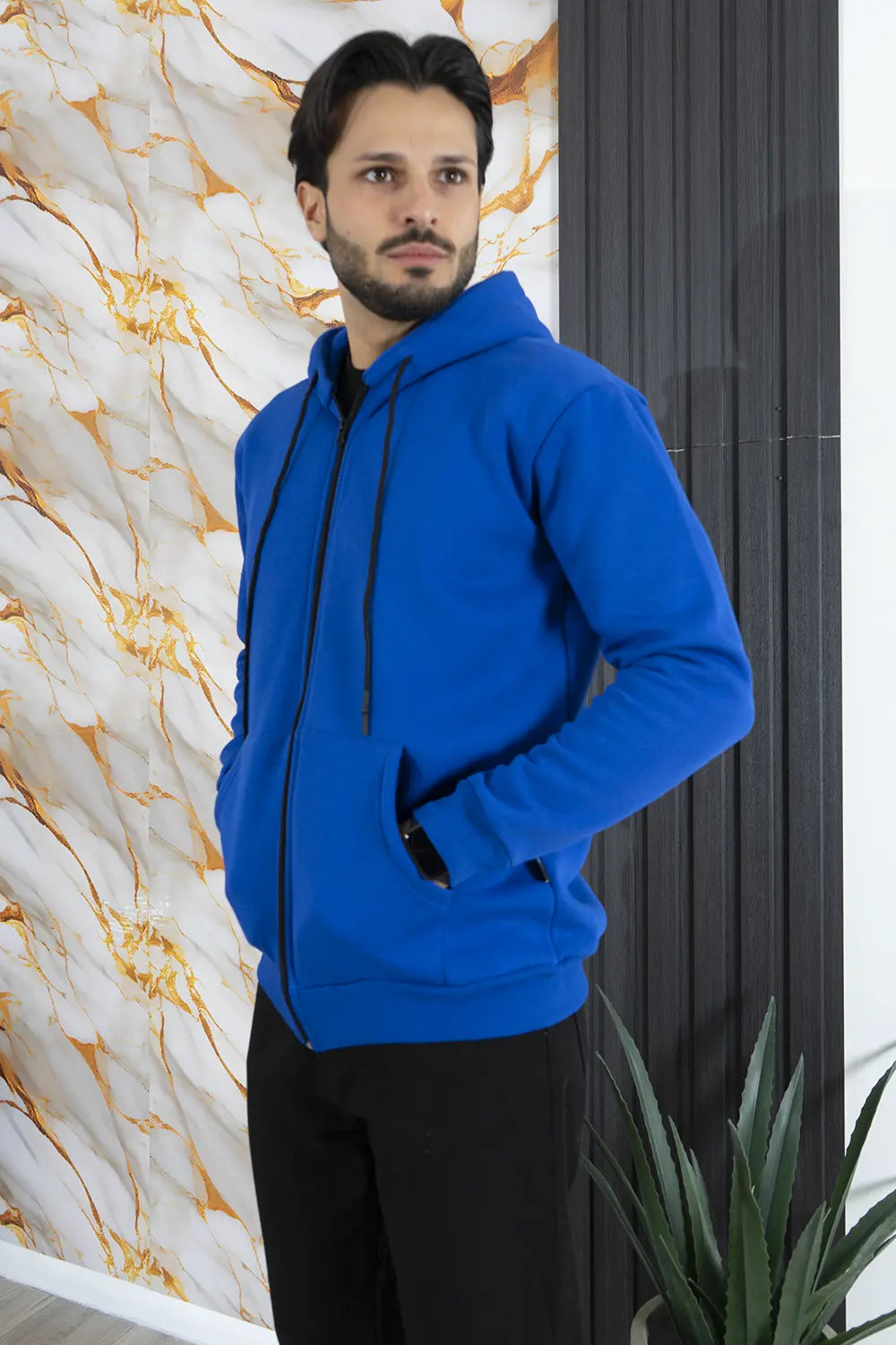 Felpa Uomo Policot Con Cappuccio e zip Art. FE175