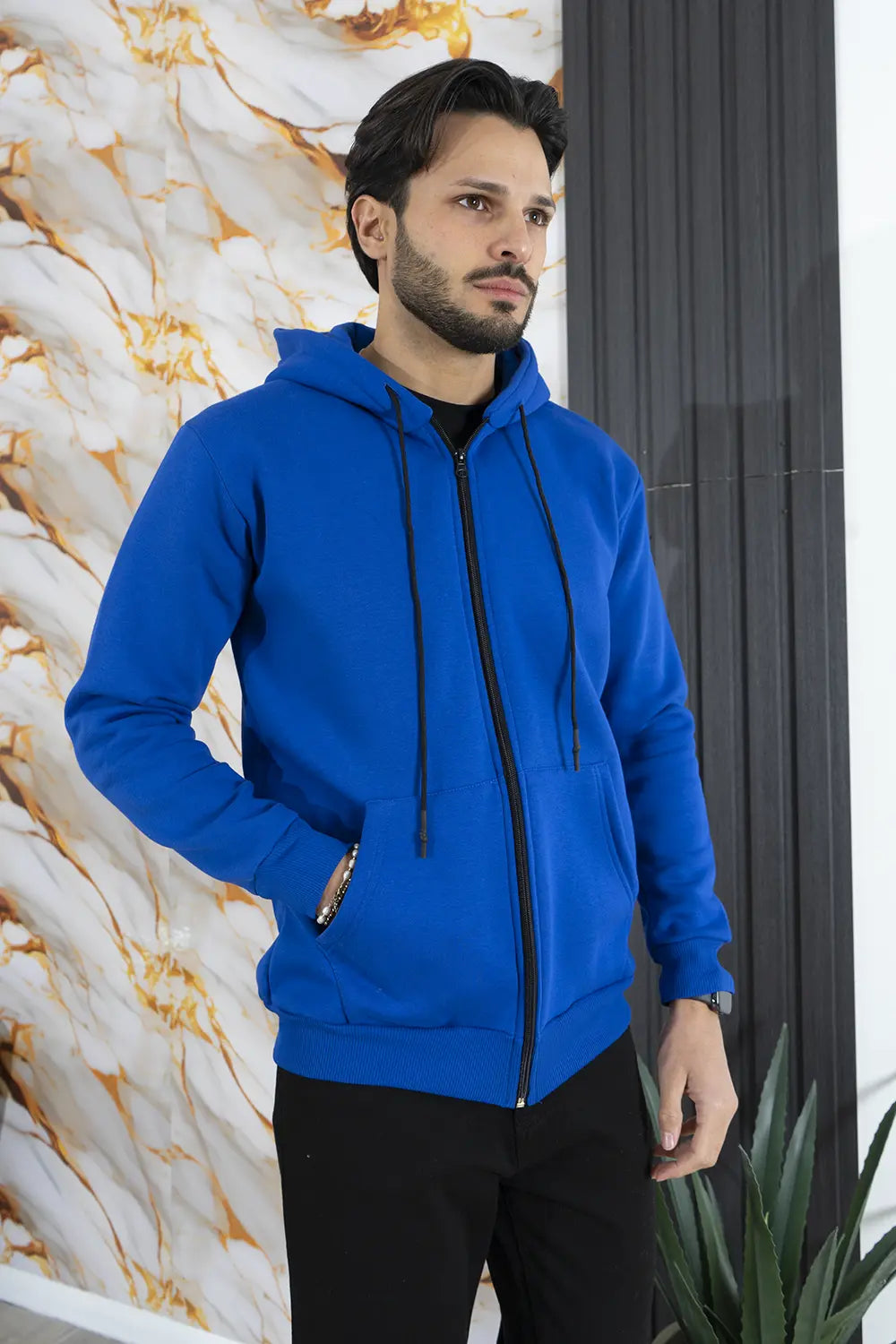 Felpa Uomo Policot Con Cappuccio e zip Art. FE175