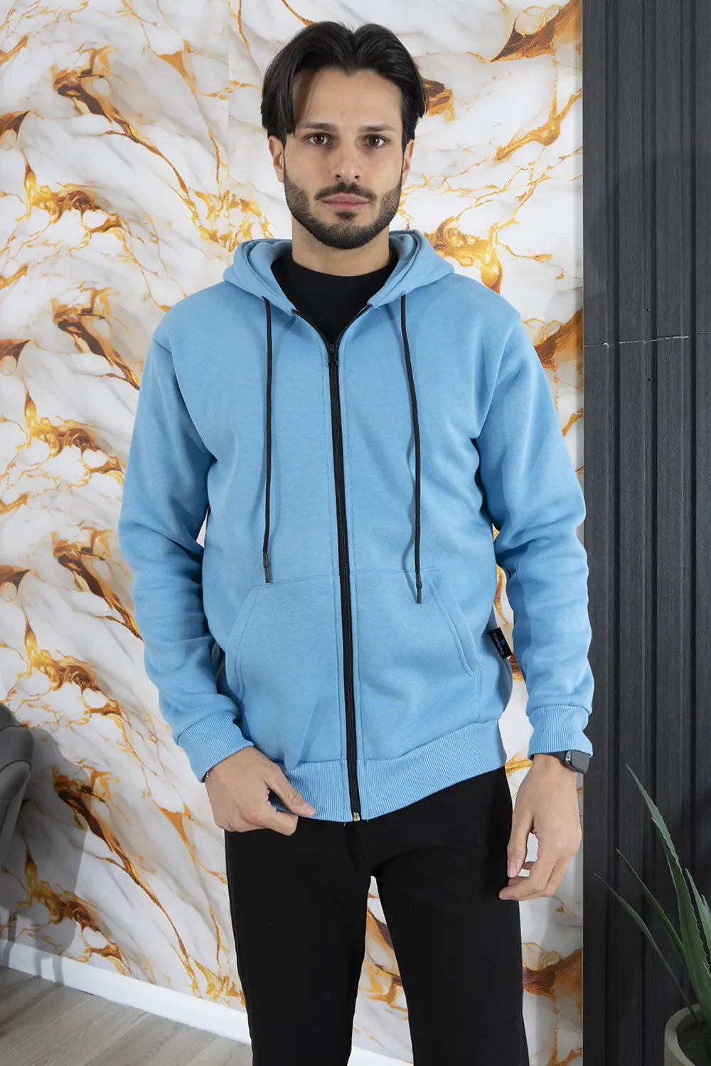 Felpa Uomo Policot Con Cappuccio e zip Art. FE175