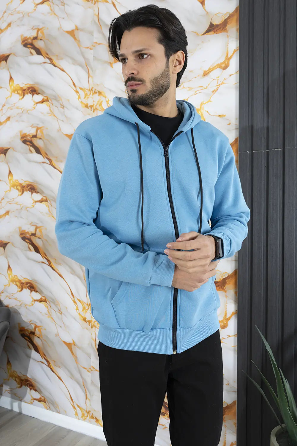 Felpa Uomo Policot Con Cappuccio e zip Art. FE175