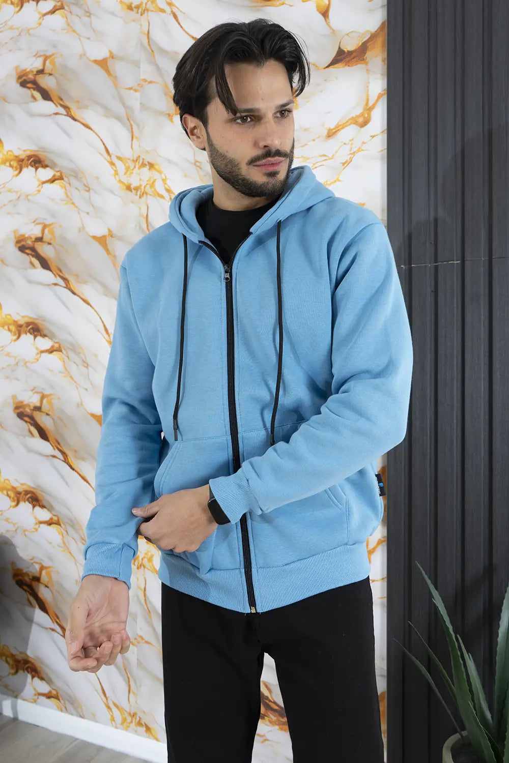 Felpa Uomo Policot Con Cappuccio e zip Art. FE175