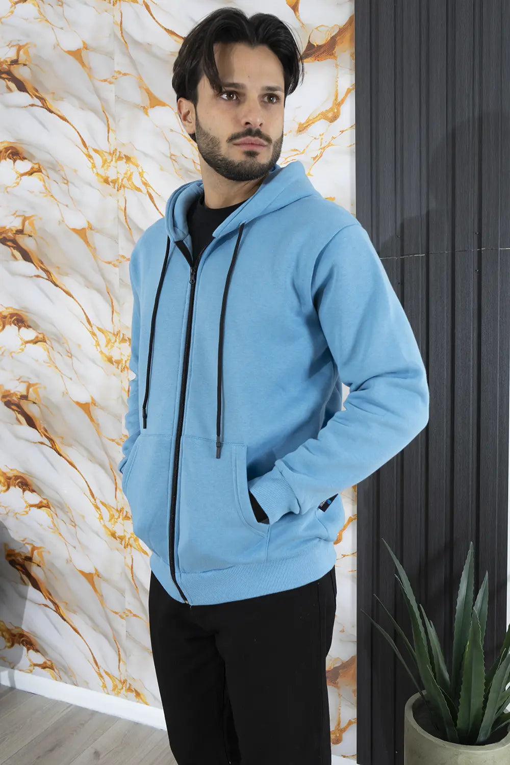 Felpa Uomo Policot Con Cappuccio e zip Art. FE175