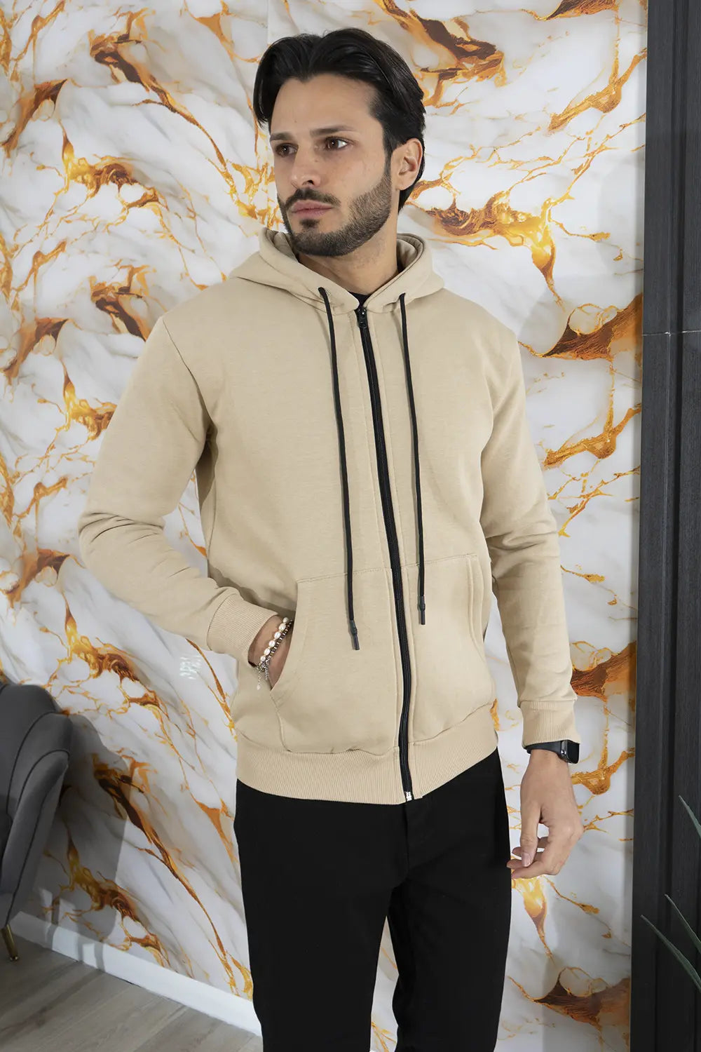 Felpa Uomo Policot Con Cappuccio e zip Art. FE175