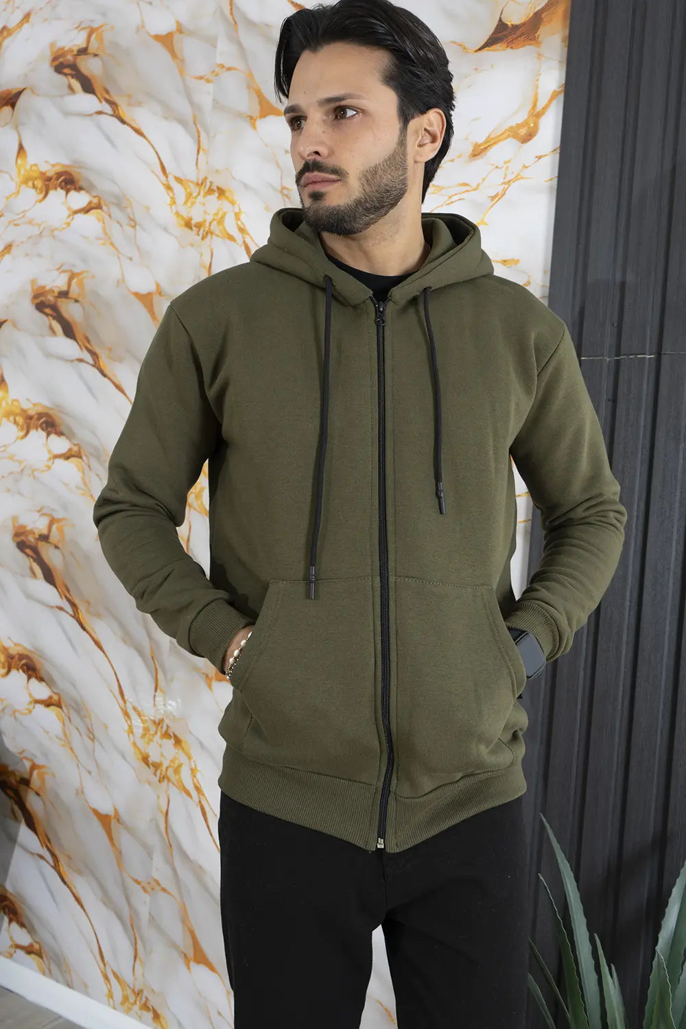 Felpa Uomo Policot Con Cappuccio e zip Art. FE175