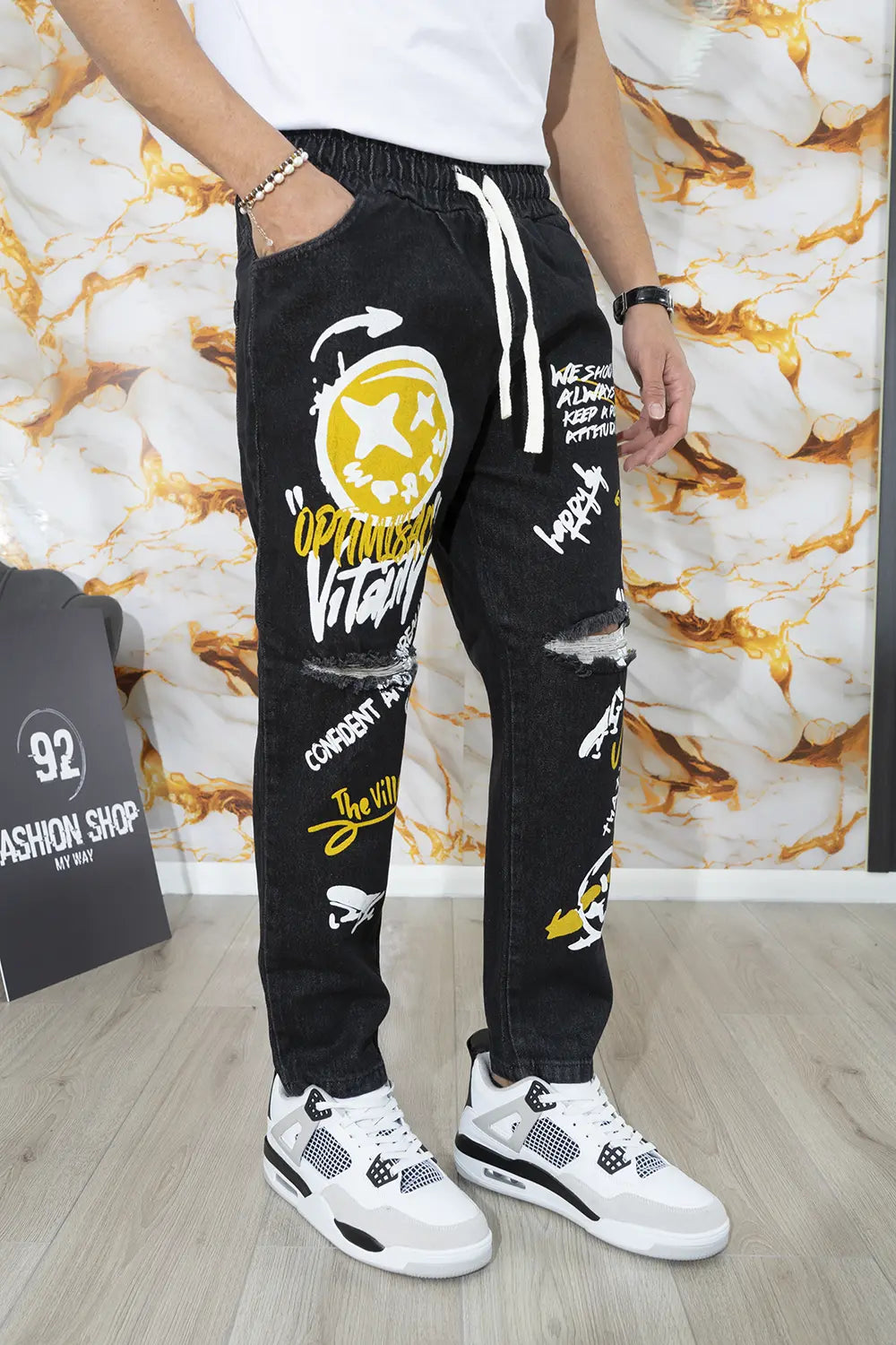 Jeans Vita Jogger Con stampe Art. JS496