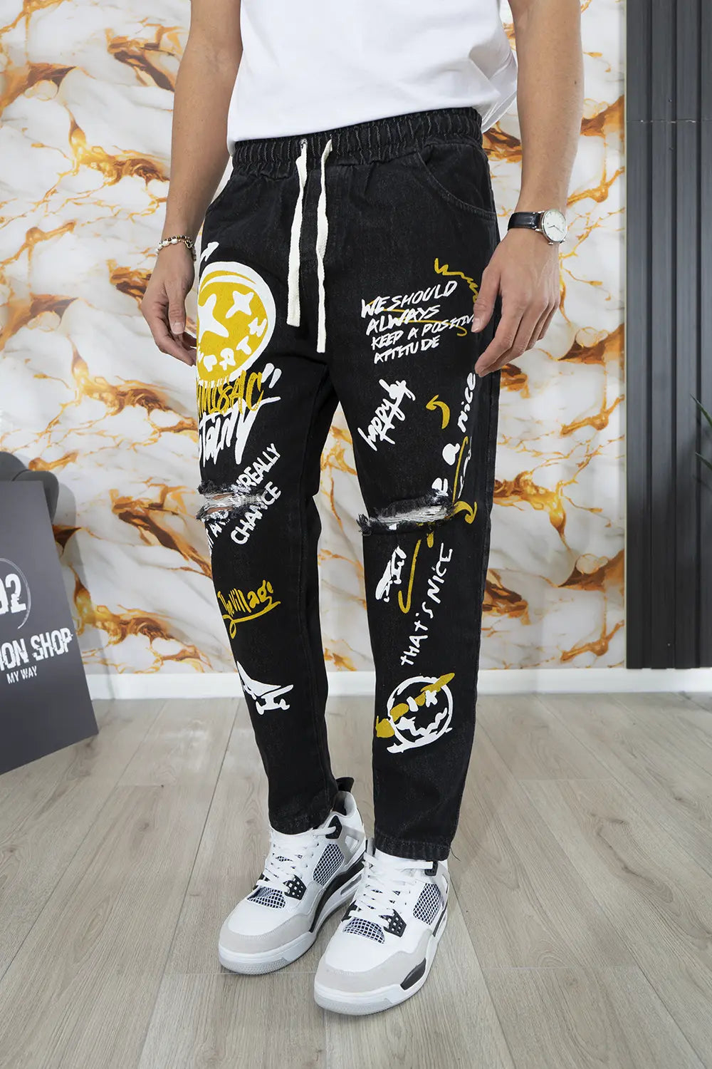 Jeans Vita Jogger Con stampe Art. JS496