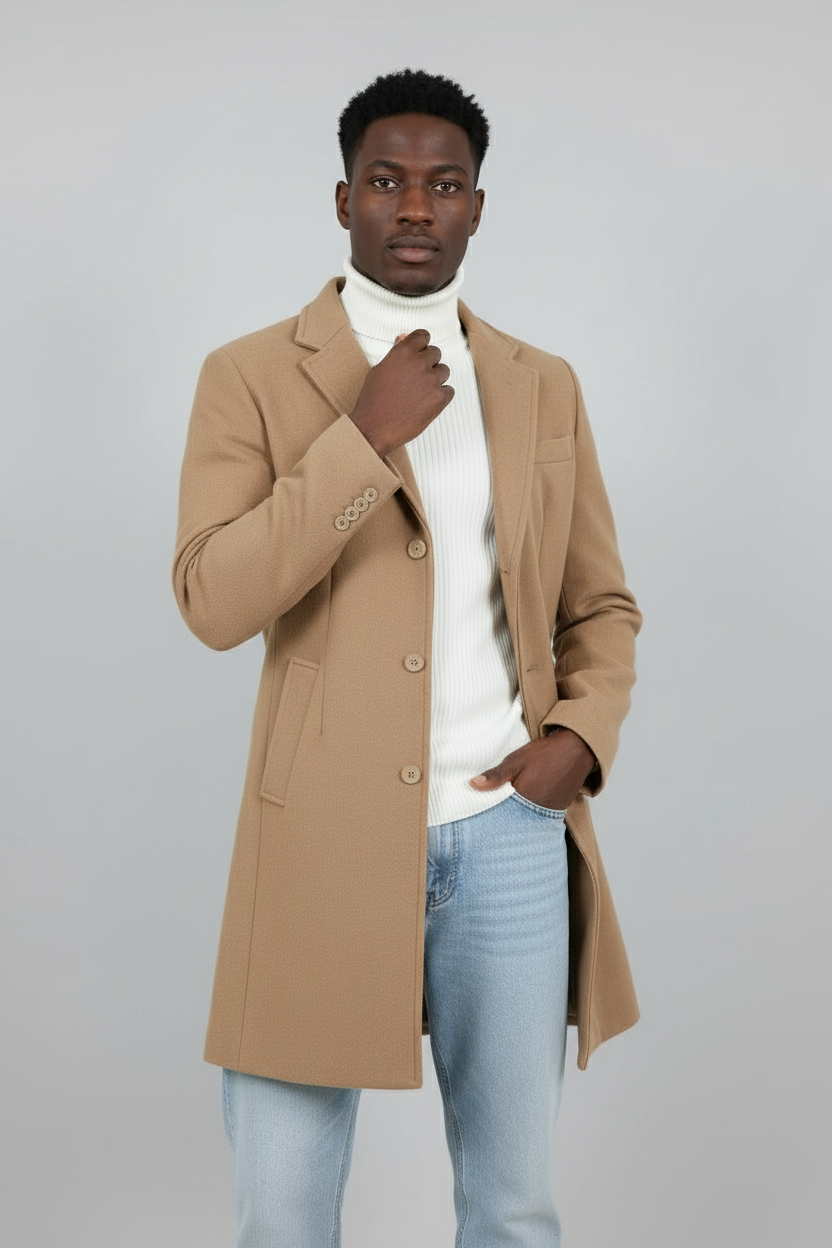 Cappotto Uomo Baronetto Collo Reverse Tinta Unita Art. Cp24