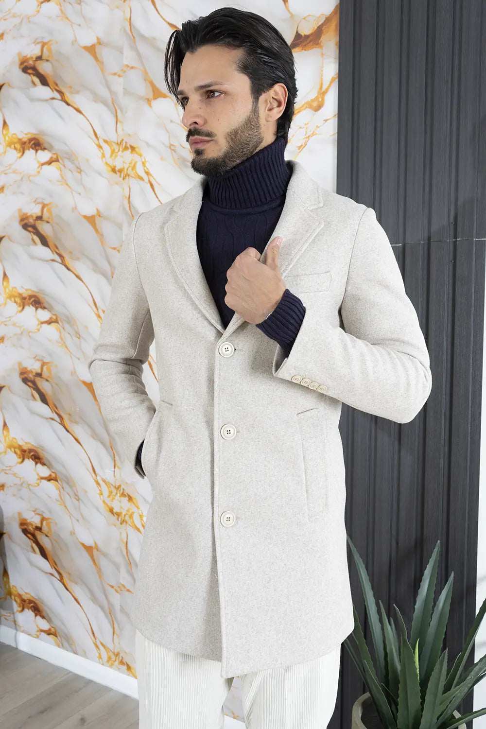 Cappotto Uomo Baronetto Collo Reverse Tinta Unita Art. Cp24